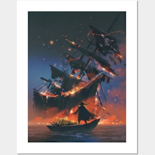 The pirate with torch Posters and Art